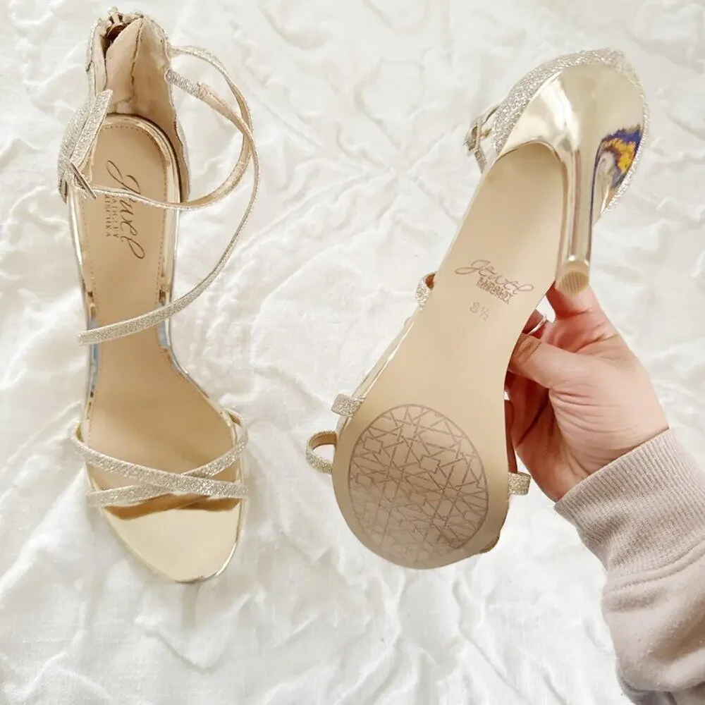Badgley Mischka Galen Platform Glitter Heels Size 8.5 New $110